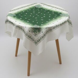 Sparkly Floral Off White Holiday Tablecloth Square 42x42 in Approx Table Decor